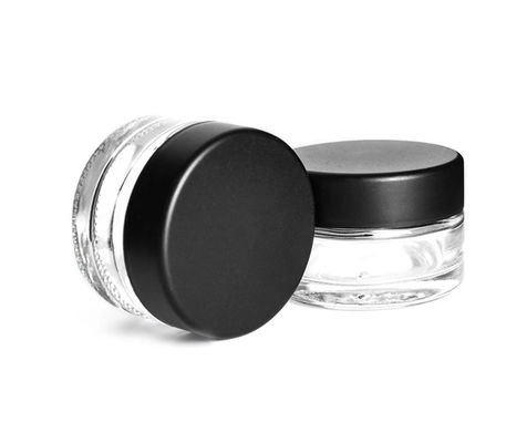 Flower Glass Concentrate Jars 1oz  2oz Glass Jars Clear Black Different Size Glass Bottles