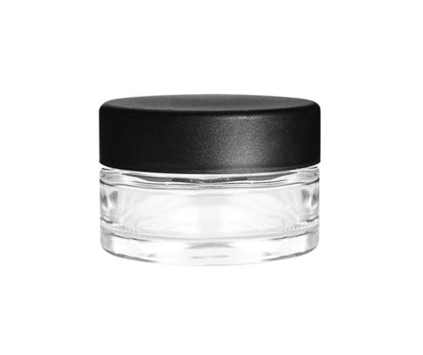 Flower Glass Concentrate Jars 1oz  2oz Glass Jars Clear Black Different Size Glass Bottles