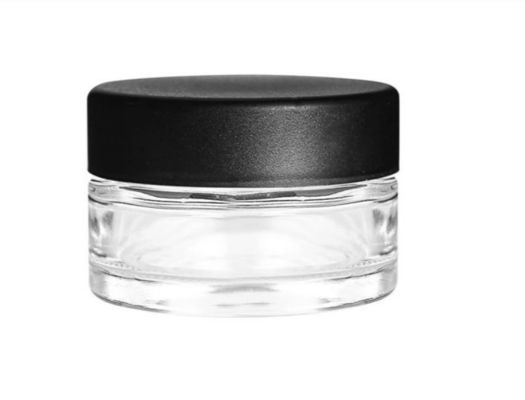 Flower Glass Concentrate Jars 1oz  2oz Glass Jars Clear Black Different Size Glass Bottles