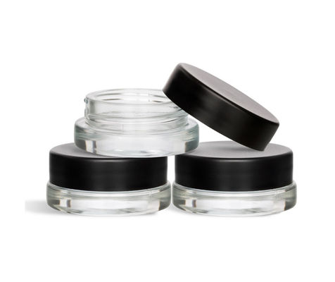 7ml Black Cap Glass Concentrate Container，5ml concentrate Black glass jar 7ml concentrate glass jar 9ml glass jars