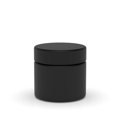 2oz Cr Glass Screw Cap Jars Black Lid Opaque Black Glass Child Proof Glass Jar