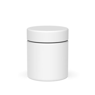 3oz Airtight Matte White Glass Jar Smell Proof Glass Container Black Smooth Cr Lids