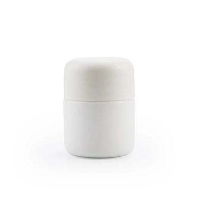 3-4oz Child Proof Container Sgs White Glass Jar With Arched Child Resistant Lid