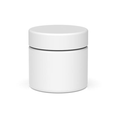 3oz Airtight Matte White Glass Jar Smell Proof Glass Container Black Smooth Cr Lids