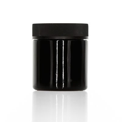 Black Lid 3oz Glass Jars Child Resistant Jar Black Glass Child Proof
