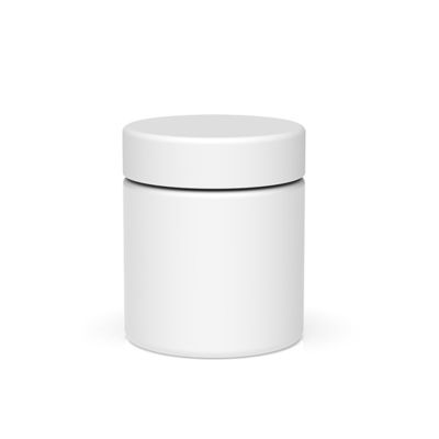3oz Airtight Matte White Glass Jar Smell Proof Glass Container Black Smooth Cr Lids