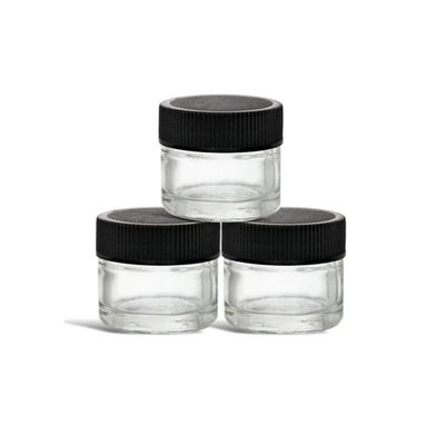 Screw Top Black Storage Jars 5ml Black Glass Containers Concentrate
