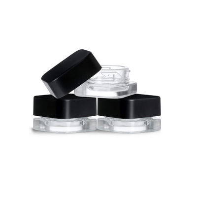Clear Child Proof Container  5ml Square Child Resistant Glass Jar