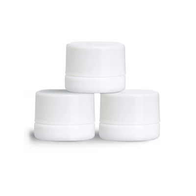 Round White Glass Concentrate Container Square Glass Jar White Lid 5mL