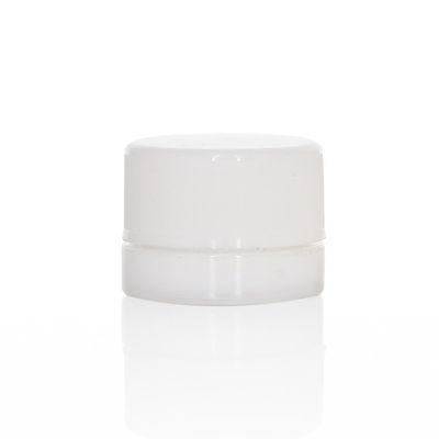 Round White Glass Concentrate Container Square Glass Jar White Lid 5mL