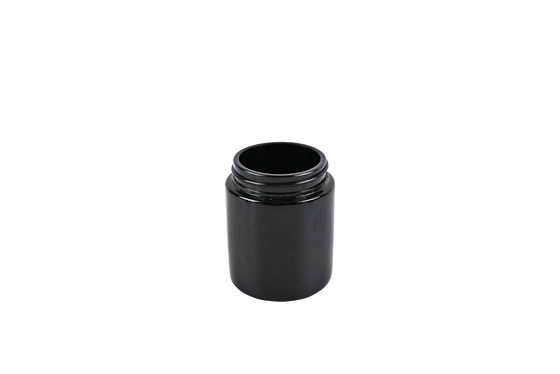 Smooth Flower Packaging Black Uv Glass Jars 3oz Child Proof Airtight Smell Proof