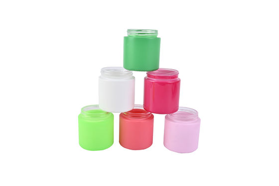 Custom Color Painted Glass Jar Smell Proof Semi Transparent With Match Lid Graphic Design 60ml