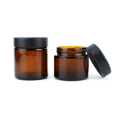 Custom Honey Jars Amber Glass Candle Jars With PP Cap Airtight Screw Cap