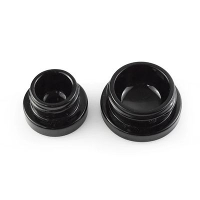 5ml 9ml Child Resistant Cube Square Black Glass Concentrate Jar With Black Plastic Caps