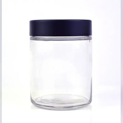 Straight Sided Airtight Clear 10oz 18oz 300ml 500ml Glass Child Resistant Jar with CR L