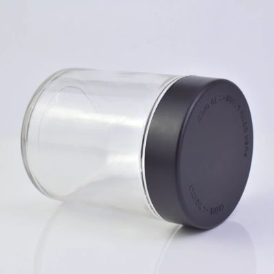 Straight Sided Airtight Clear 10oz 18oz 300ml 500ml Glass Child Resistant Jar with CR L