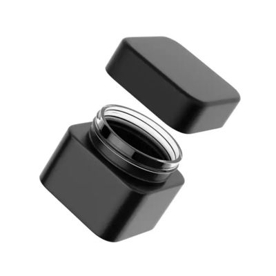 2oz 3oz 4oz Cube Jar With Child Resistant Cap 60ml 90ml 120ml Smell Proof Matte Black