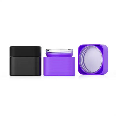 2oz 3oz 4oz Cube Jar With Child Resistant Cap 60ml 90ml 120ml Smell Proof Matte Black