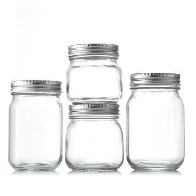 Glass Mason Jar 8oz 240ml Clear Wide Mouth Food Storage Jar For Canning With Lid