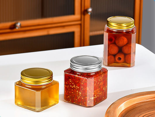 Bulk Square Glass Honey Jar Empty Glass Bottles 100ml 200ml 280ml 380ml 500ml 730ml