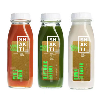 Square 500ML 1000ML Empty Milk Fruit Juice Drink Glass Bottles With White Tamper Proof Cap