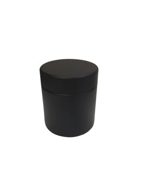 3 oz Glass Jar Child Resistant Matte Black Jar w/ Black Plastic Screw Lid