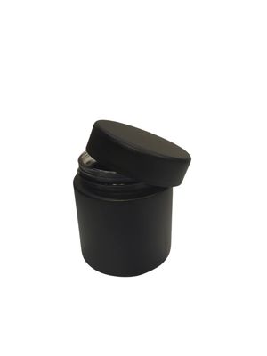 3 oz Glass Jar Child Resistant Matte Black Jar w/ Black Plastic Screw Lid
