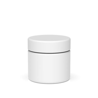 3oz Airtight Matte White Glass Jar Smell Proof Glass Container Black Smooth Cr Lids