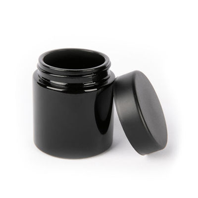 90ml 3oz Glass Concentrate Jars Child Proof Black Glass Jars Screw Cap Black Lid