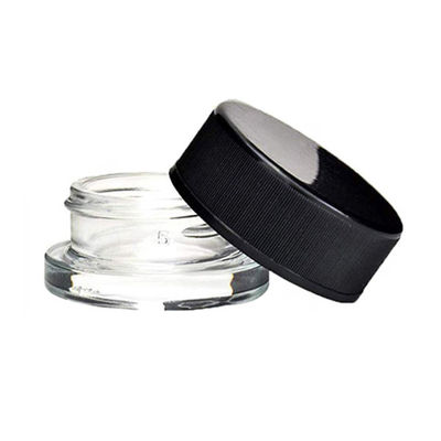 Recipiente de concentrado de vidrio transparente / negro / blanco de 9 ml con tapa a prueba de niños frascos de concentrado de vidrio envases de vidrio