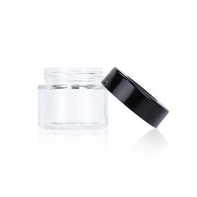 Child Resistant Stash Jar 3.5g Transparent Glass Flower Jar With Magnifying Glass Lid