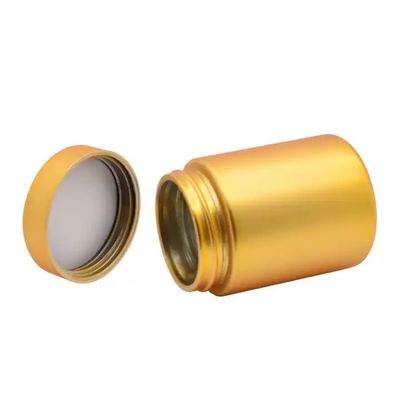 3oz Gold Lid Glass Jar Flower Smell Proof Child Proof Electroplating Gold Matte
