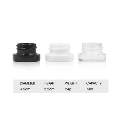 Customized Printing Logo Clear Black White 5ml Glass Concentrate Jar Child Proof