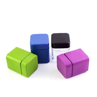 Color Painted Packaging 3oz 4oz Childproof Square Glass Jar with Child Resistant Cap