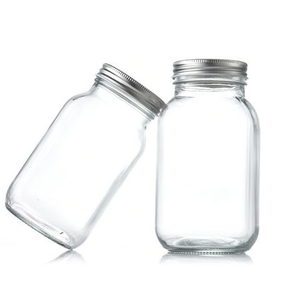 Glass Mason Jar 8oz 240ml Clear Wide Mouth Food Storage Jar For Canning With Lid