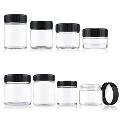Custom 1oz 2oz 3oz 4oz 5oz 6oz 7oz 10oz Glass Jar With Child Resistant Lid Airtight Storage Childproof Glass Jar