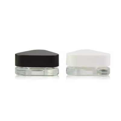 Frasco de vidro triangular concentrado com tampa à prova de crianças em preto e branco para 5 ml, 7 ml e 9 ml