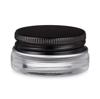 7 ml paroi épaisse noir argent or blanc aluminium bouchon en verre contenant du concentré