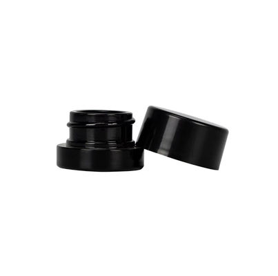 Dikke zwarte UV-bescherming Kleine glazen potten met deksels 5 ml geconcentreerde potten