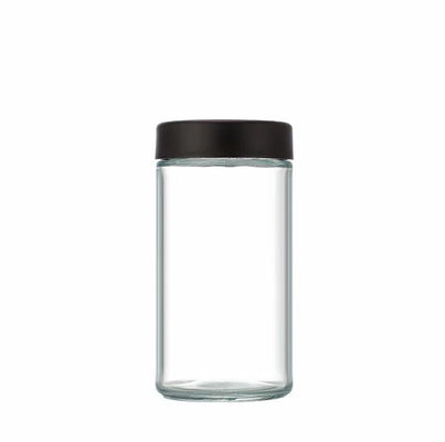 Jarrón de vidrio a prueba de olor a prueba de niños 2 3 4 Fl Oz Contenedor de lado recto transparente hermético
